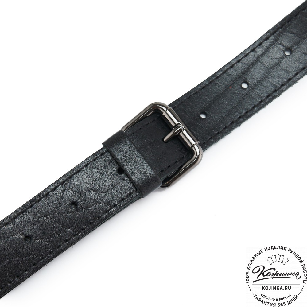 Кожаная сумка на пояс "Рики" (чёрная)